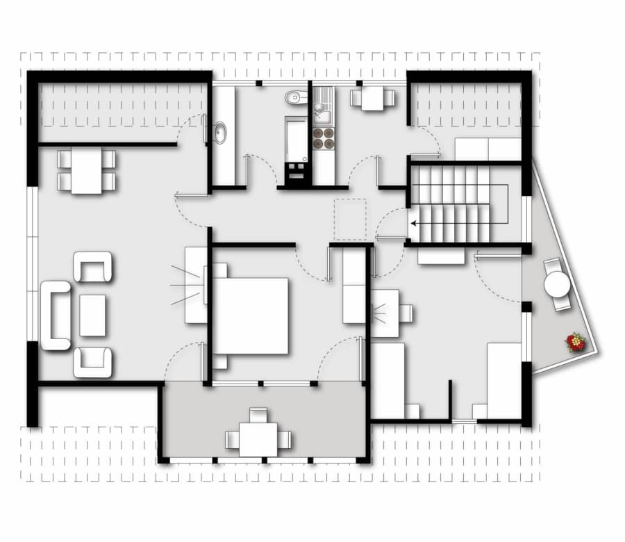 Traumhaft Wohnen: Zweifamilienhaus in Top-Lage am Semberg mit großem Gartengrundstück und Pool - Grundriss Dachgeschoss