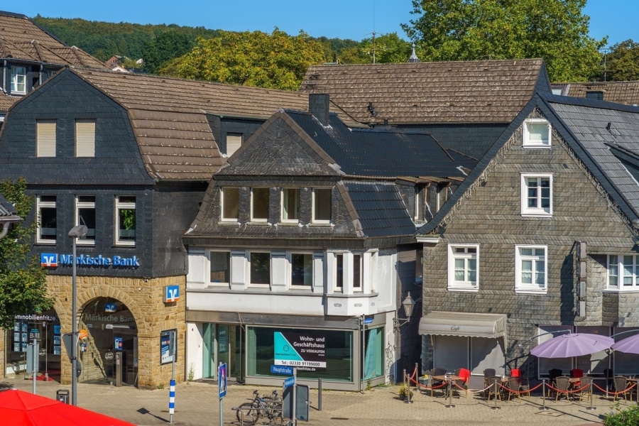 Charmantes historisches Wohn- und Geschäftshaus aus dem 19. Jahrhundert im Zentrum von Herdecke - Außenansicht
