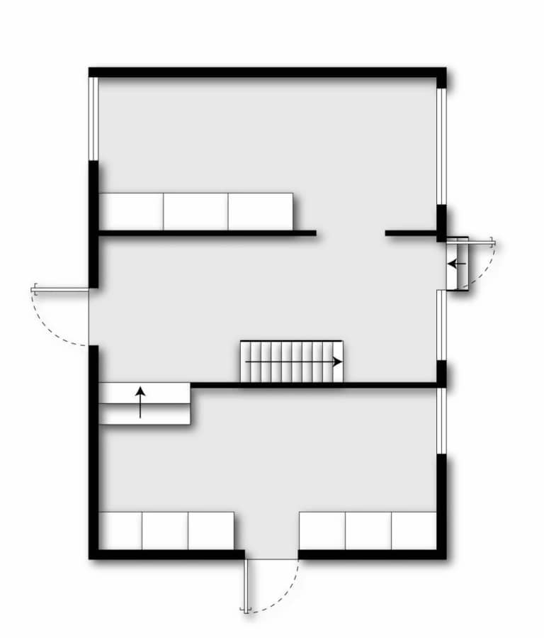 Charmantes Einfamilienhaus mit Einliegerwohnung: Historischer Flair trifft zeitgemäßen Komfort! - Grundriss Scheune Ebene 1