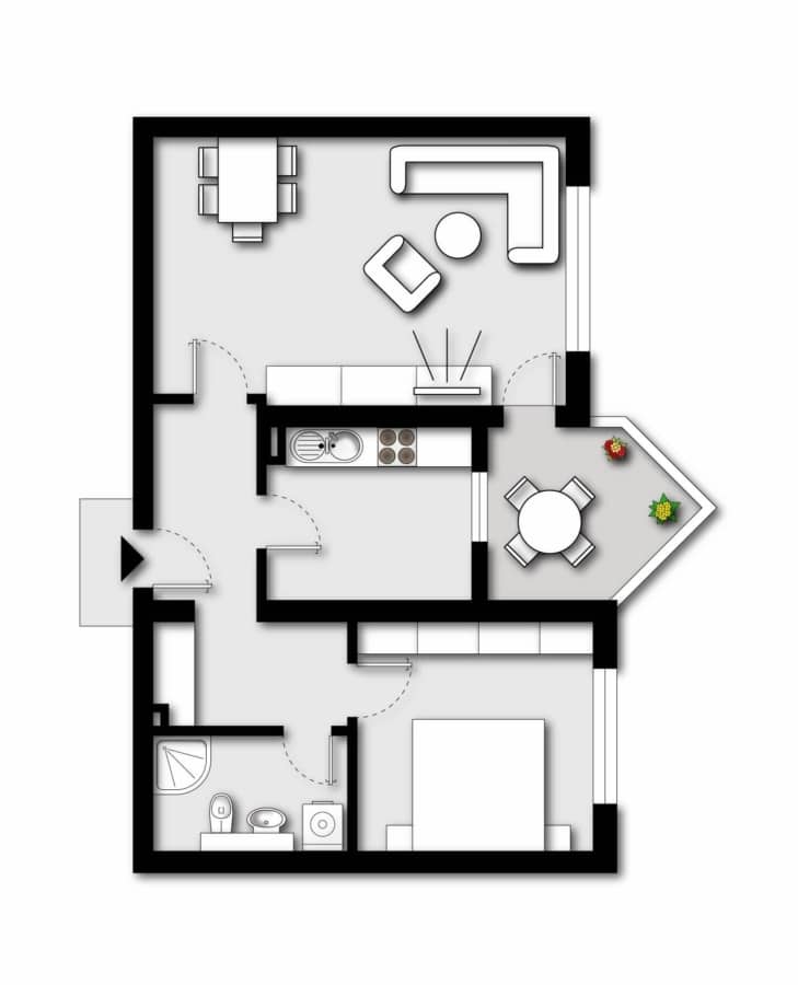 Grundriss Eigentumswohnung - Charmante 2,5-Zimmer-Eigentumswohnung mit Tiefgaragenstellplatz in ruhiger Lage von Herdecke-Ende