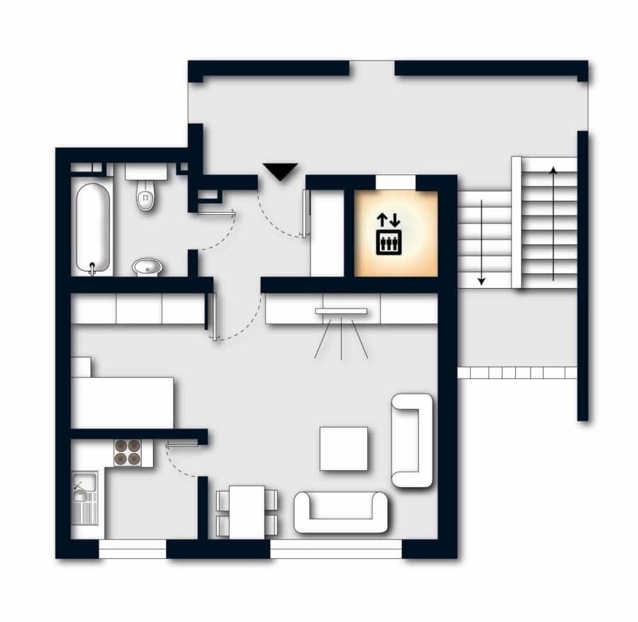 Charmantes 1-Zimmer-Appartement in Herdecke am Schraberg – Ideal für Singles oder Investoren - Grundriss Eigentumswohnung