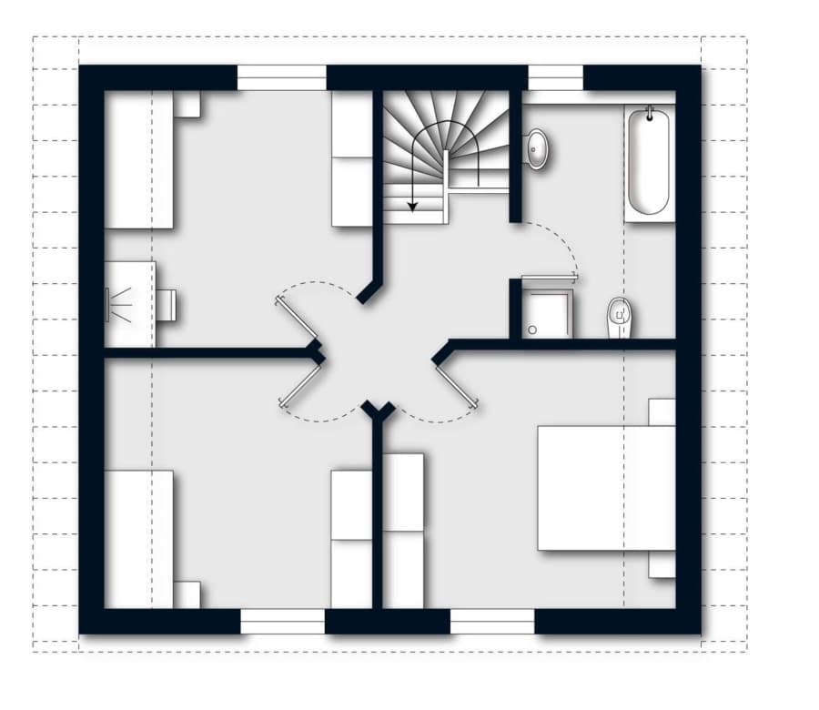 Grundriss Dachgeschoss - Modernes Einfamilienhaus in Gevelsberg: Ihr neues Zuhause mit Charme und Komfort!