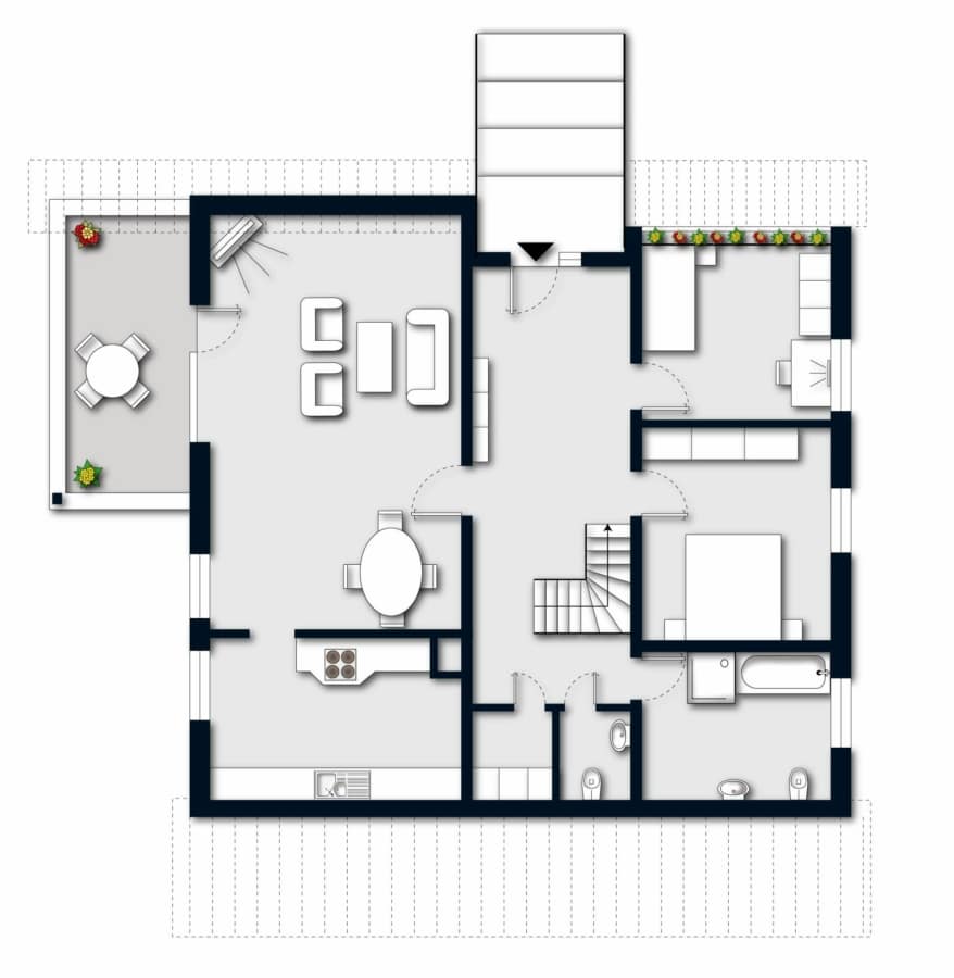 Charmante Maisonettewohnung mit eigenem Zugang in familiärem Ambiente in Niedererbach - Grundriss Eigentumswohnung Dachgeschoss